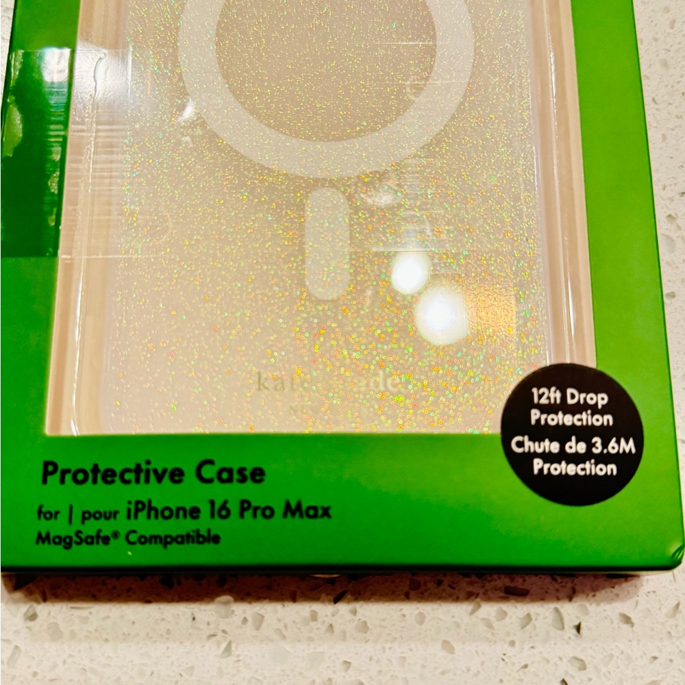 NIB♠️Kate Spade♠️iPhone 16 Pro Max iridescent glitter MagSafe Case - Picture 7 of 7